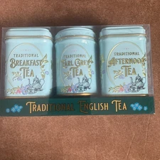 New English Teas Traditional English Tea Tin Set Gift Pack Aqua Decor Exp12/26