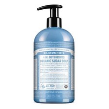 Dr. Bronner's Organic Sugar Soap Baby Unscented, 24 Ounce - Made with Regenera
