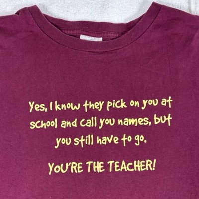 Gardens Alive Teacher Humor Graphic T-Shirt Unisex Large Maroon Funny School Tee
