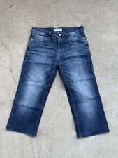 LOEWE Denim Pants Blue Anagram Mens Bootcut Designer Jeans Authentic Siz G2U