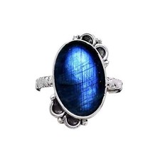 Blue Labradorite Solid 925 Sterling Silver Ring 8