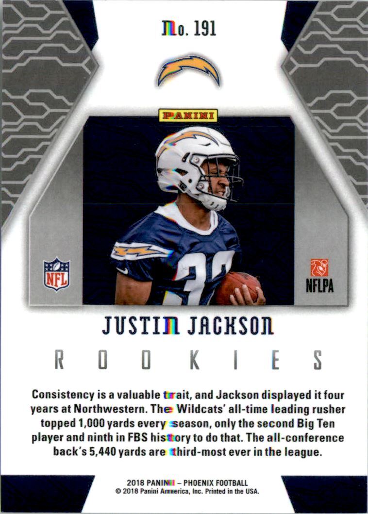 2018 Panini Phoenix #191 Justin Jackson Rookie Card - Picture 2 of 2