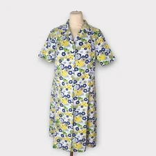 Vintage Floral Midi Blouse Dress L