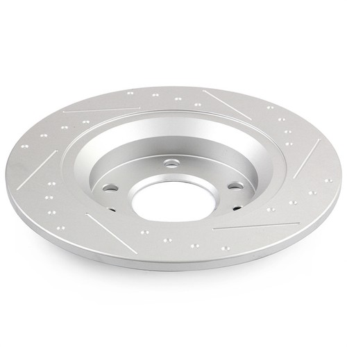 FOR 2003 2004 2005 MAZDA 6 SOLID,SLOTTED REAR BRAKE ROTORS AND CERAMIC PADS - Picture 5 of 6