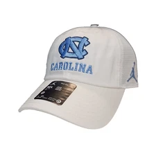 Nike Air Jordan North Carolina Tar Heals Hat Cap Mens Adjustable M-L White UNC