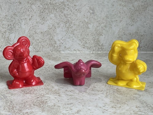 Vintage Walt Disney Plastic Modeling Molds Mickey Dumbo Donald Duck Set of 3