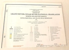 Map Grand River-Cedar River National Grasslands No & So Dakota Visitors '81 USDA