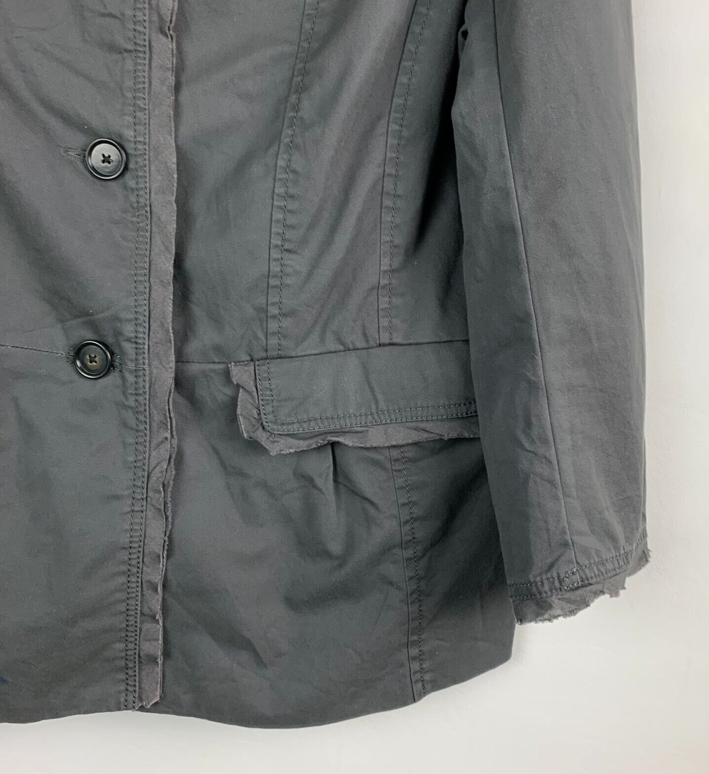 Ann Taylor Loft Jacket Gray Collared Buttons 3/4 … - image 7