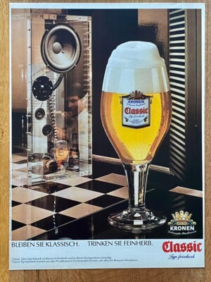 Kronen Dortmunder Privatbrauerei Bier Original 1983 Vintage Advert Werbung V2