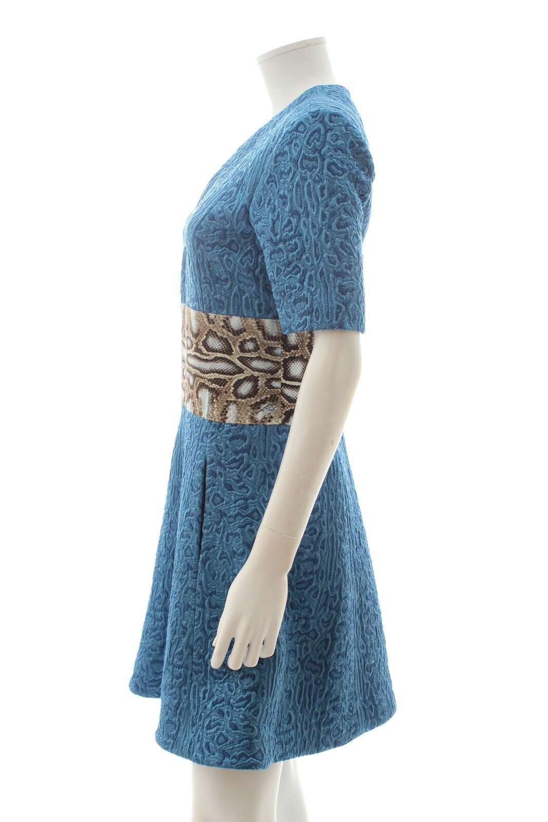 Roberto Cavalli Python Print Panelled Jacquard Dr… - image 2