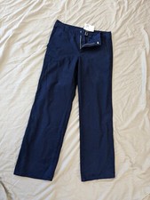 NEW Forever 21 Long Woven Navy Blue Pants, Size M Medium, Wide Leg NWT 30