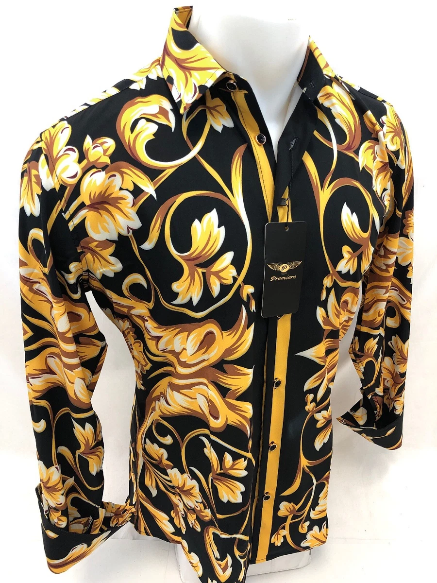 black and gold mens dress shirt