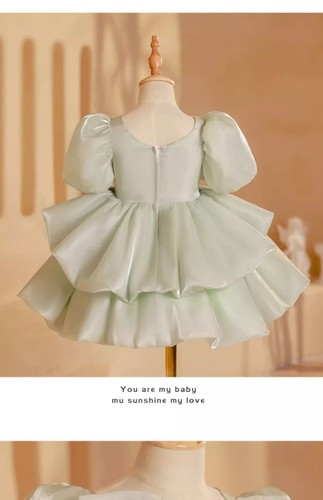 Girl Elegant Ball Gown Tutu Dress Party Clothes Green Gown Kids Children Costume - Picture 10 of 13