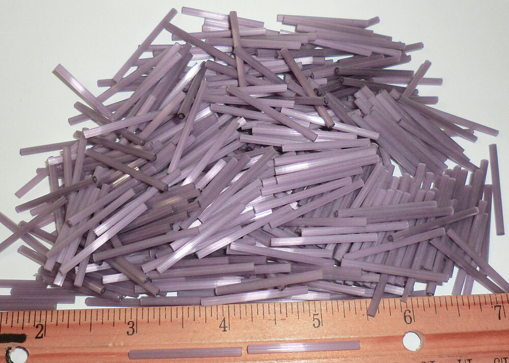 Light Purple Satin Glass Long Glass Bugle Beads eBay