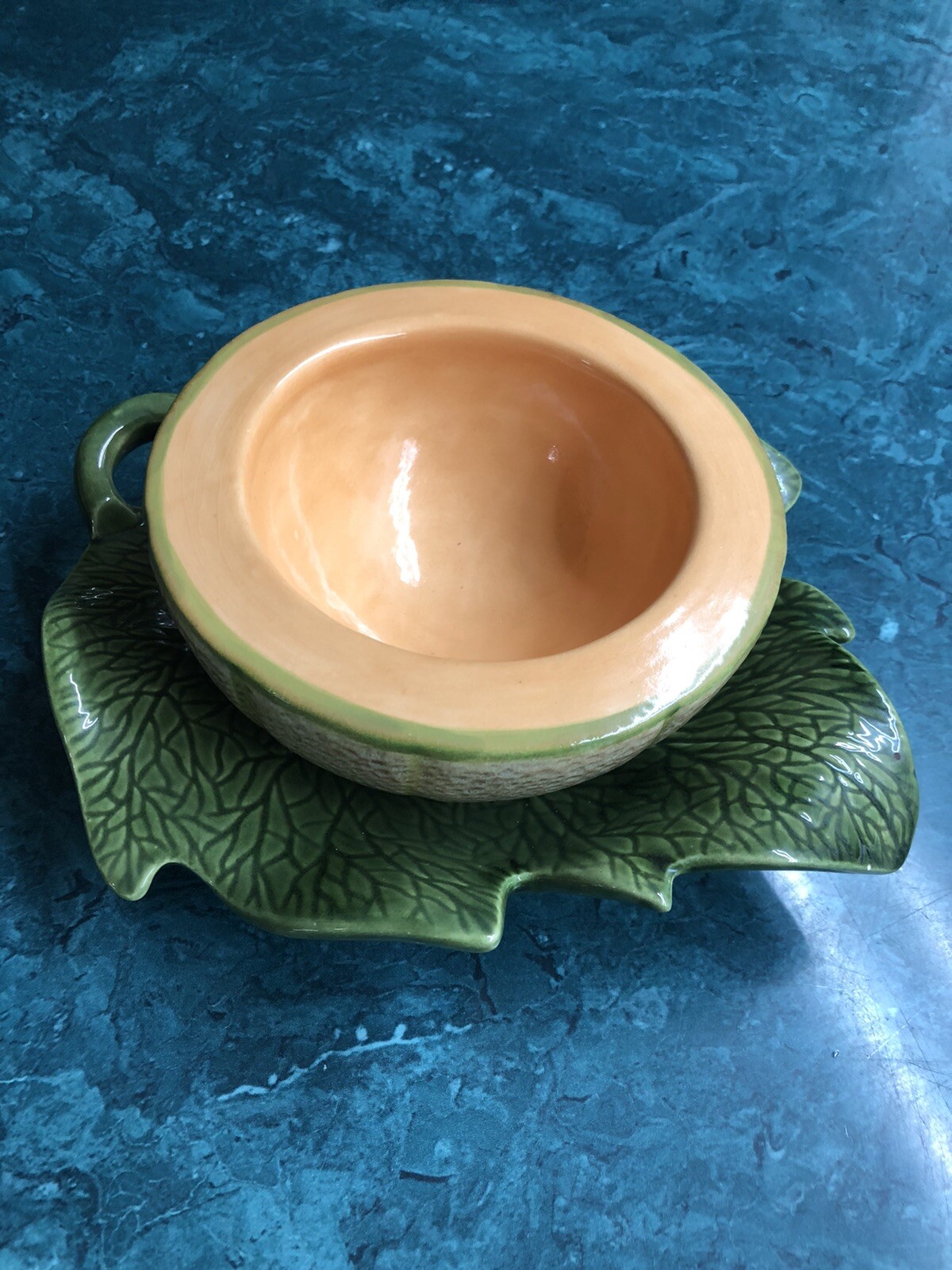 Vintage 8 Pc Byron Molds 1978 Melon Fruit Bowl & Leaf Plate (4 bowls, 4 plates)