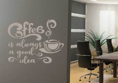 Coffee Stencil Saying Word Vintage Paint Furniture Wall Reusable Art Crafts QU62
