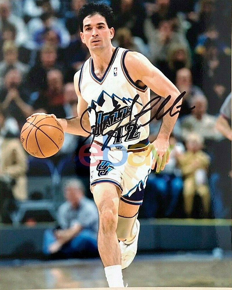 John Stockton Signed Utah Jazz 8x10 Photo NBA Basketball HOF