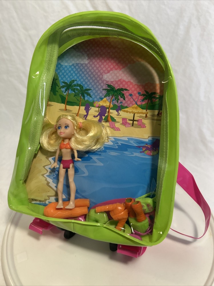 Polly Pocket HAWAIIAN HOLIDAY Doll & Accessories in Backpack 2011 Complete