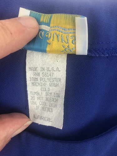 Abito lungo senza maniche vintage Sea Suns made in USA ~ lati spaccati blu taglia Lg - Foto 7 di 9
