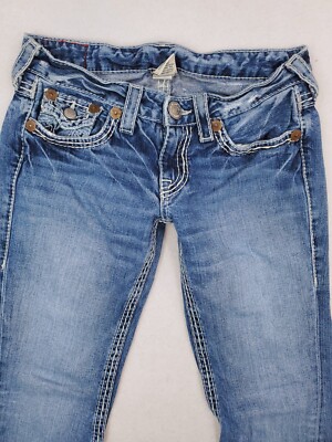 VTG True Religion Jeans Womens 29 Joey Big T Flare Distressed Y2K