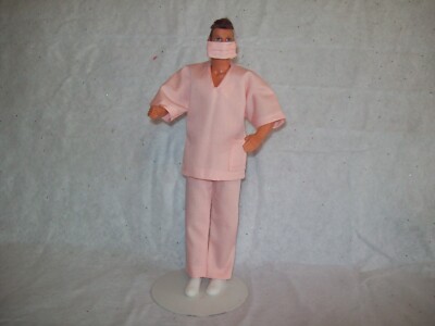 Kens Peach  Cotton Scrub Set + Mask:  Snaps & Elastic