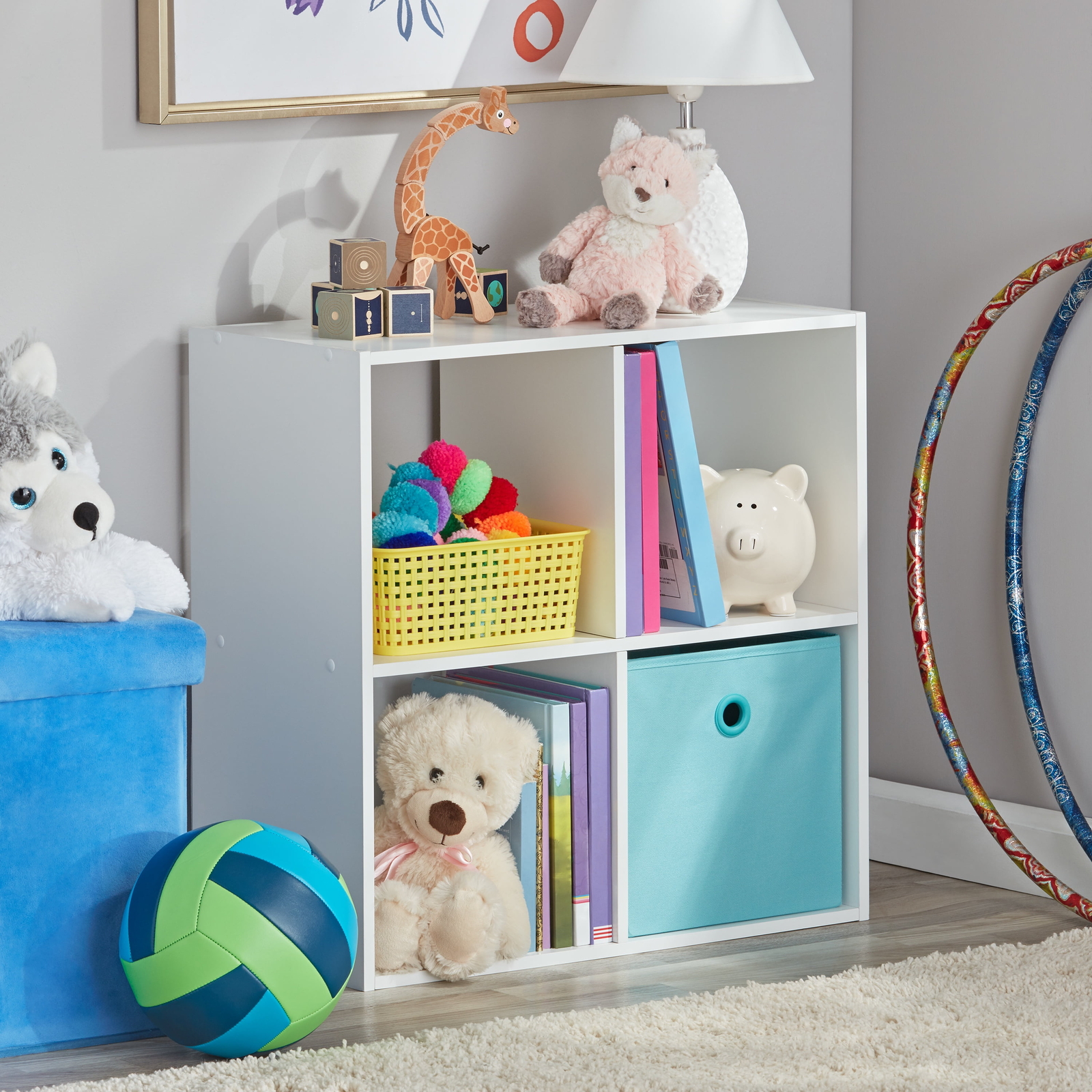 4Cube Storage Organizer Shelf Bookcase for Children's Room Playroom