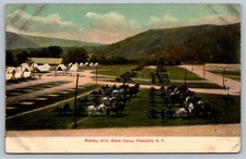 Postcard Peekskill NY Battery Drill State Camp Military