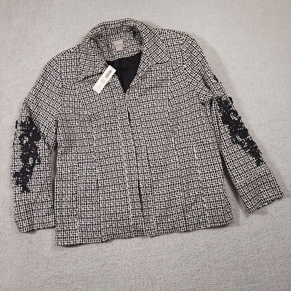 Chaqueta Blazer Chicos Ropa Hombre Ponte Mujer Talla 3 18/20 Negro Blanco Bordado Foto 2 de 4