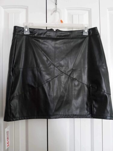 NEW We1Fit Womens BLACK Faux Leather Skirt High Waisted Pencil Mini Skirt Sz XL