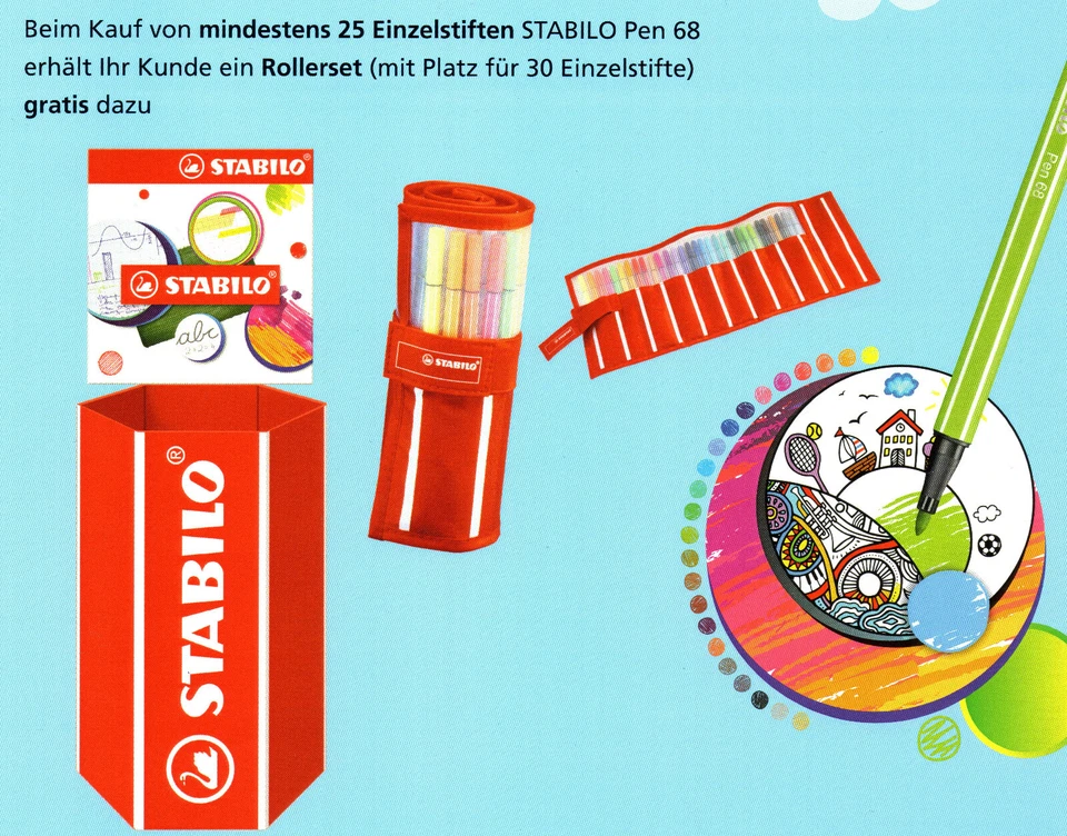 Stabilo Pen 68 Filstifte 1 mm, Fasermaler M, Einzelstifte 65 Farben zur Auswahl - Bild 3 von 3