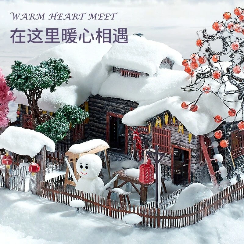 Rompecabezas de metal 3D cuento de hadas modelo de casa de nieve hágalo usted mismo ensamblar rompecabezas juguetes para adultos Foto 4 de 4