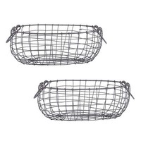 Degawo 2Er Set Draht Korb Mittel Oval L=33,9 Cm Griffe Dekoration Garten Eisen