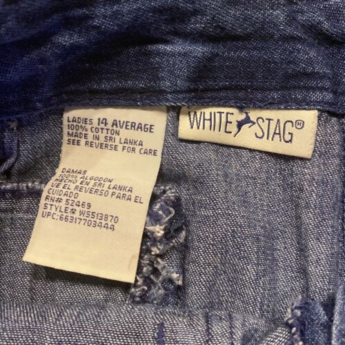 Vintage White Stag Denim Rock Blue Jeans Maxi Taschen Damen 12 Rückenschlitz EUC* - Bild 4 von 8