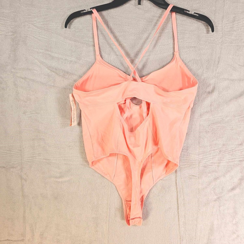 Colsie Balletcore Bodysuit Womens Large Lined Bust Stretch Pink eBay
