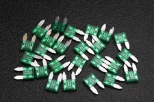 25 PACK ATM 30 AMP FUSES MINI FUSE BLADE STYLE CAR BOAT AUTOMOTIVE AUTO ATM30