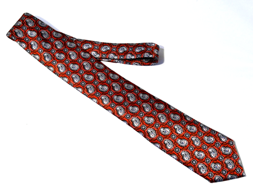 Robert Talbott Monterey Silk USA Red Foulard Paisley Woven Tie 58.26" x 3.31" - Picture 9 of 9