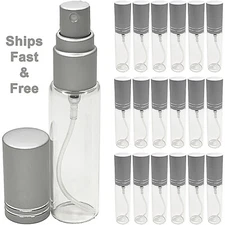 10ml 0.34oz empty perfume glass spray bottles matte silver atomizers lined cap