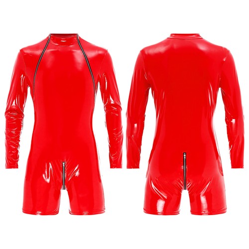 Para hombre Cremallera Entrepierna Gato Mono Corto Mono Club Baile Disfraz - Imagen 4 de 25