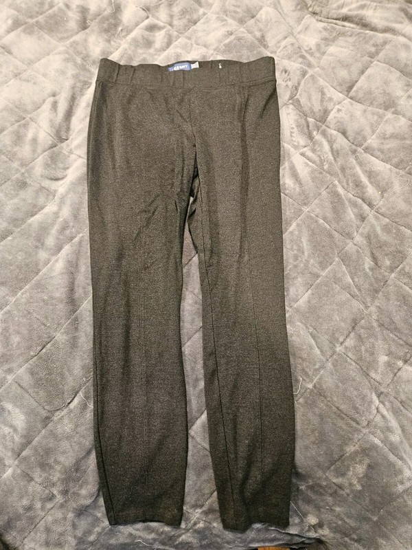 Old Navy Stevie Womens Heather Grey Ponte Pants Size L Skinny Leg Stretch