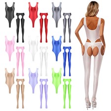 Womens Outfits Gymnastic Bodysuit Elastic Tights Hollow Out Costume Bodycon Gym
