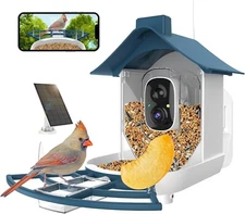 Bird Feeder with Camera,Smart Bird Feeder Camera with AI Identify Instant Notifi