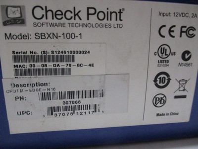 CheckPoint UTM-1 EDGE N SBXN-100-1 307866 CPUTM-EDGE-N16 16 Users