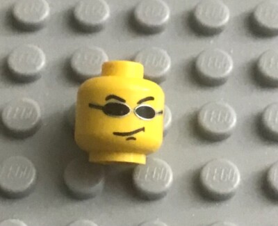 LEGO Yellow Minifig Small Dark Sunglasses Confident Cocky Grin Smirk