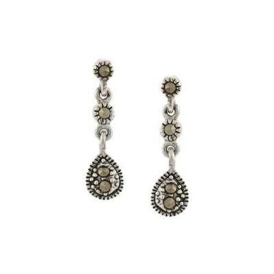 Silverspeck 925 Sterlingsilber Marcasite Tropfen Anhänger Ohrringe