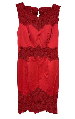 Karen Millen Sleeveless Bodycon Dress Lace Accents Women's Size US 6 UK 10 Red | eBay Karen Millen Sleeveless Bodycon Dress Lace Accents Women's Size US 6 UK 10 Red | eBay