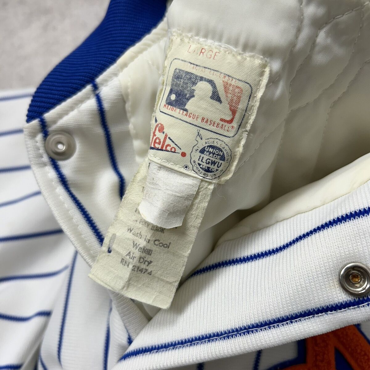 VTG 80s 90s MLB NEW YORK METS FELCO PINSTRIPE BOMBER JACKET VTG 80s 90s MLB NEW YORK METS FELCO PINSTRIPE BOMBER JACKET