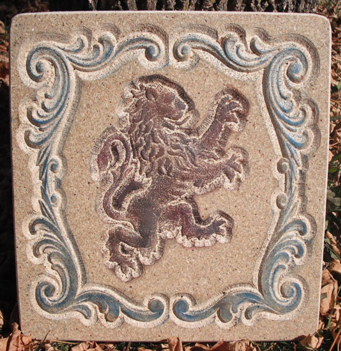 Medieval lion mold plaster cement ABS plastic mould facing left 11" x 10" x 3/4"