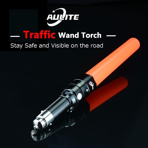 Traffic Wand LED Torch Rechargeable Red Control Emergency Glow Sticks - Picture 2 of 7