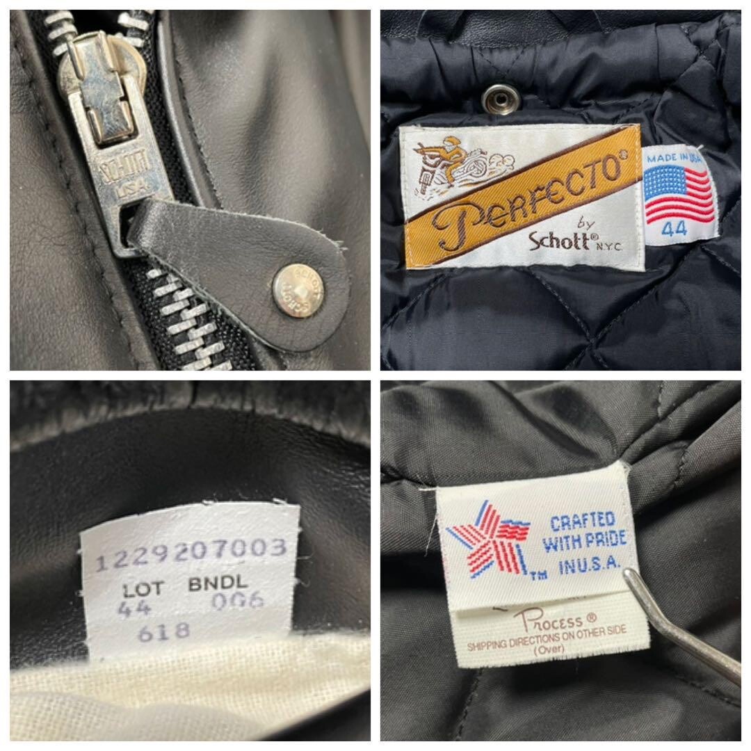 Schott Perfecto Double Leather Riders Jacket Size 44 Made in