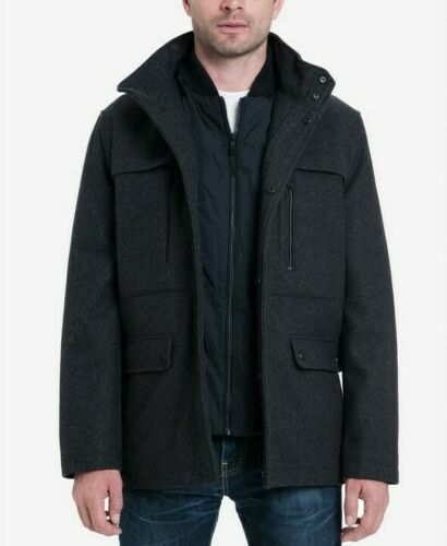 Michael Kors Mens Grey Wool-Blend Full 